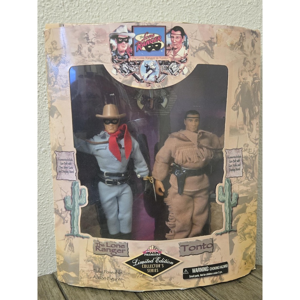 Exclusive Premiere THE LONE RANGER & TONTO Ltd Ed 1998 Action Figures New in Box